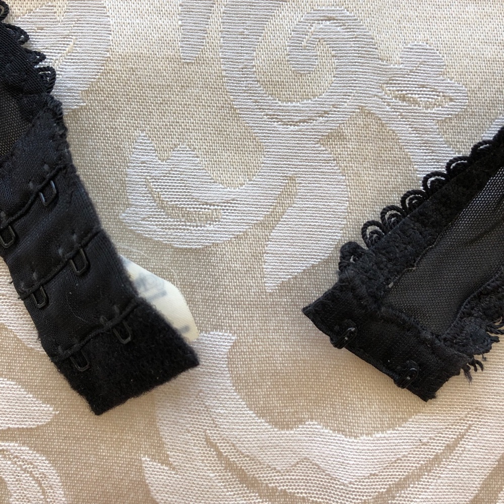 Vintage Lejaby Underwire Bra Embroidered Black Size 36C - Picture 6 of 7